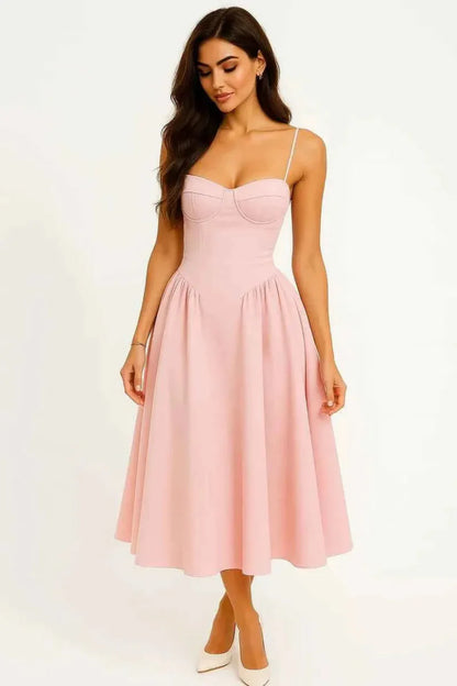 Fitted Corset Midi Dress