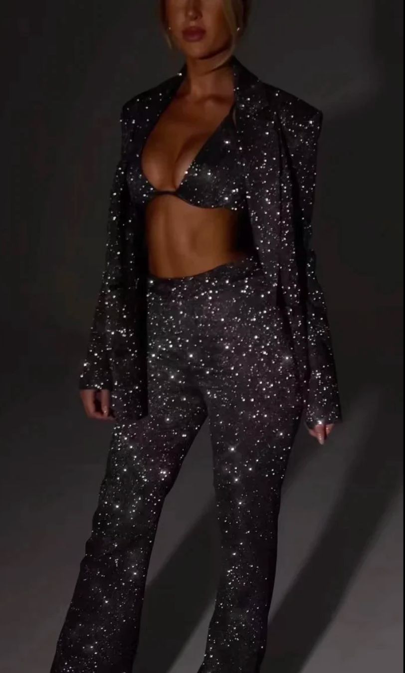 Women's Glitter Blazer Set | Glamorous, Stylish & Elegant