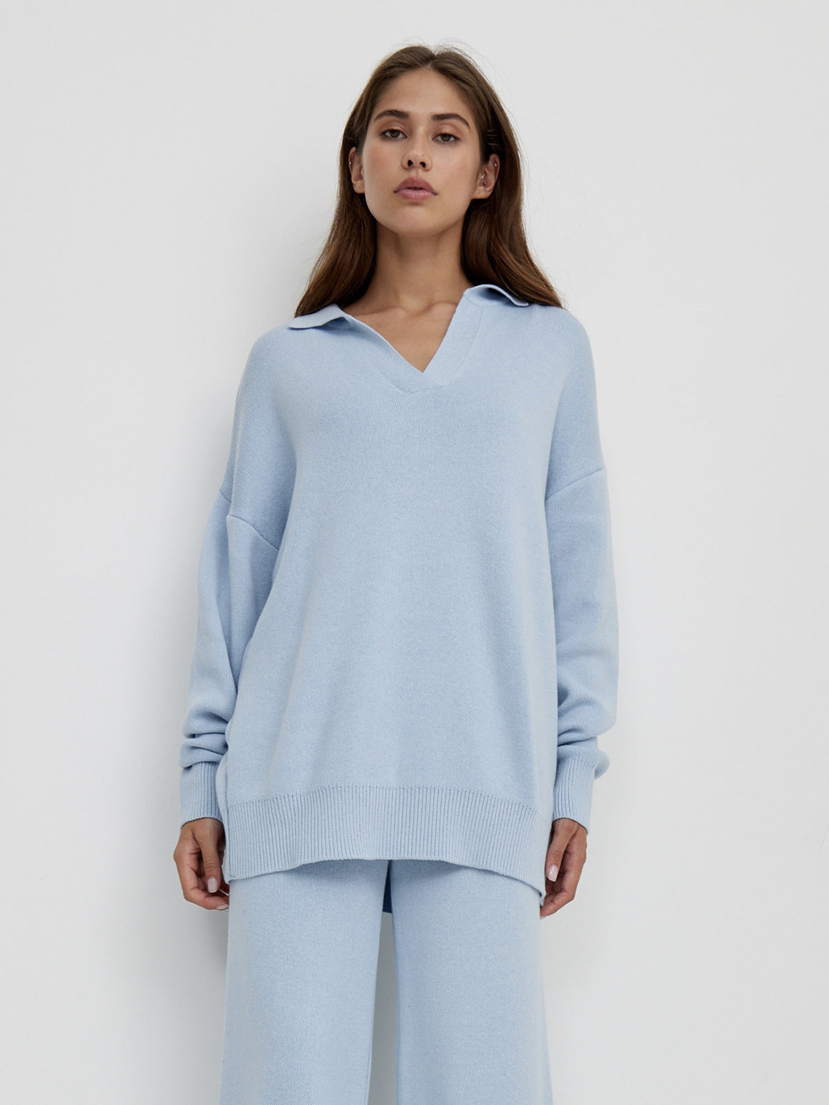 Women’s Lounge Set – Relaxed-Fit Pullover & Wide-Leg Trousers