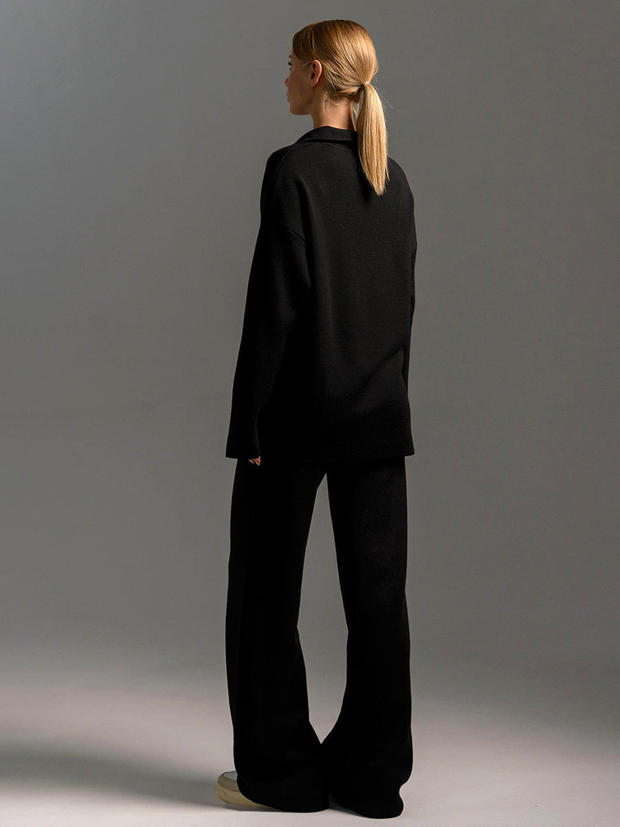 Women’s Lounge Set – Relaxed-Fit Pullover & Wide-Leg Trousers