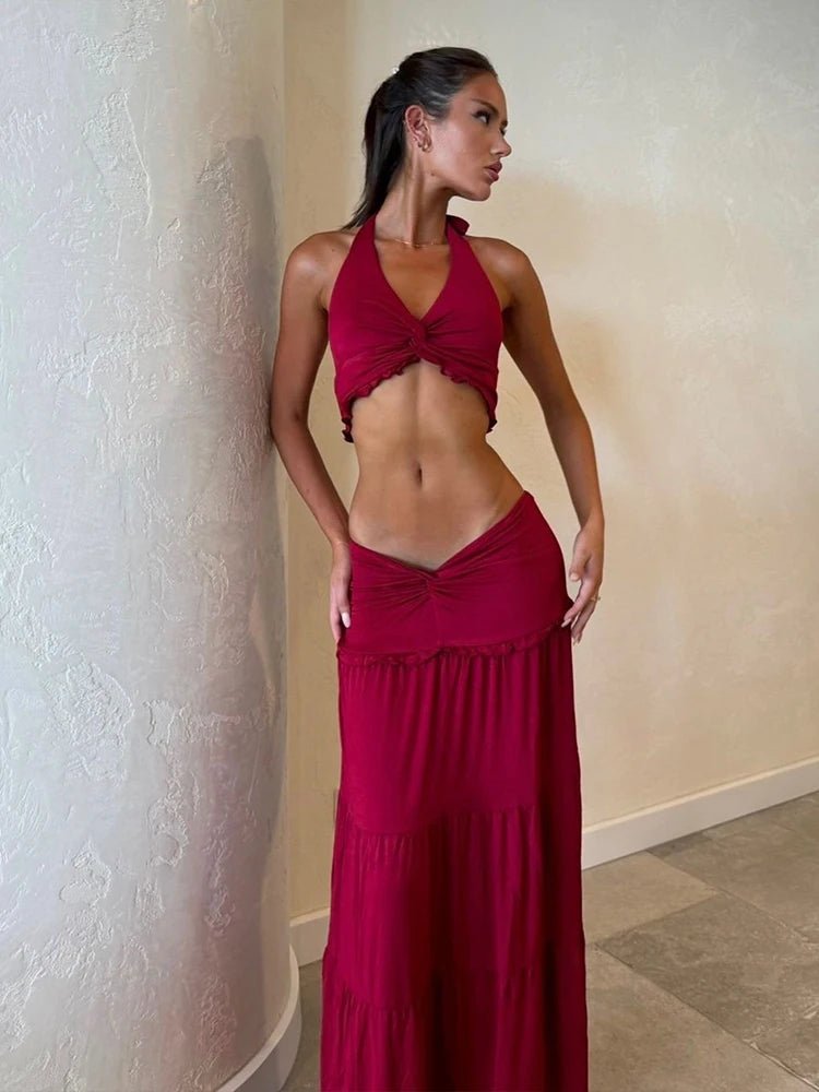 Cut-Out Top and Skirt Set for Chic Summer Outfits
